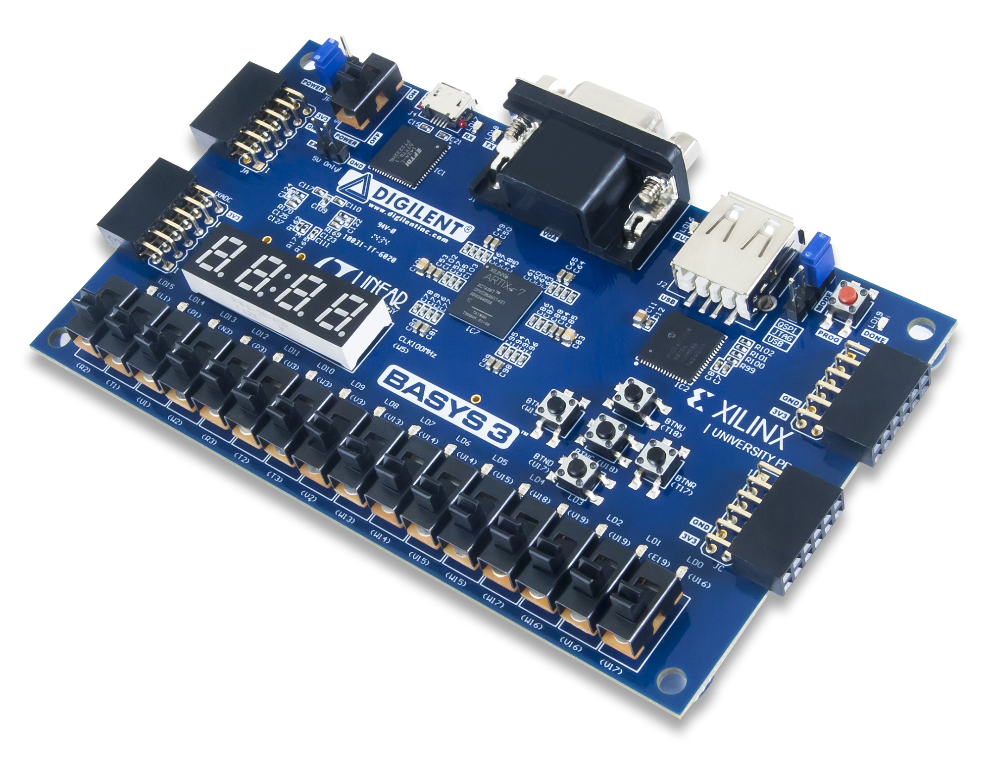 Basys 3 AMD Artix&trade; 7 FPGA Trainer Board