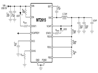 MT2615 High Current Hybrid Super Capacitor Charger with Monitor Function